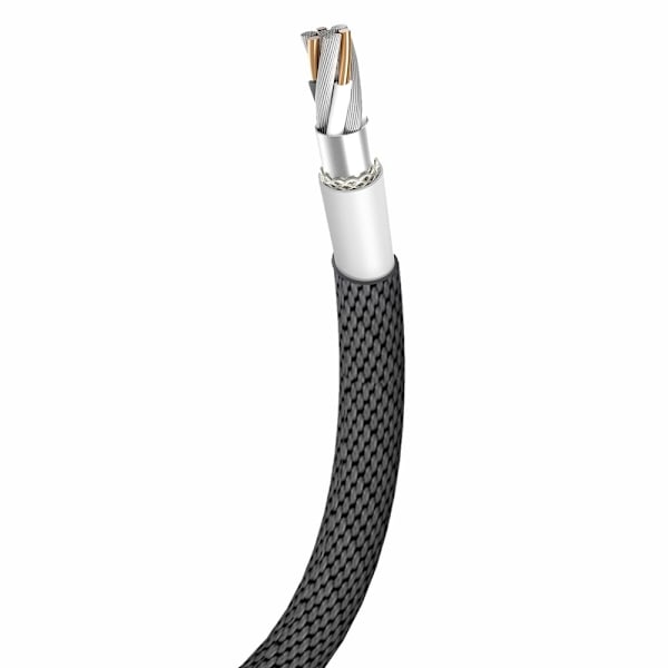 Tyg flätad kabel USB - iPhone Lightning 1,8m - svart