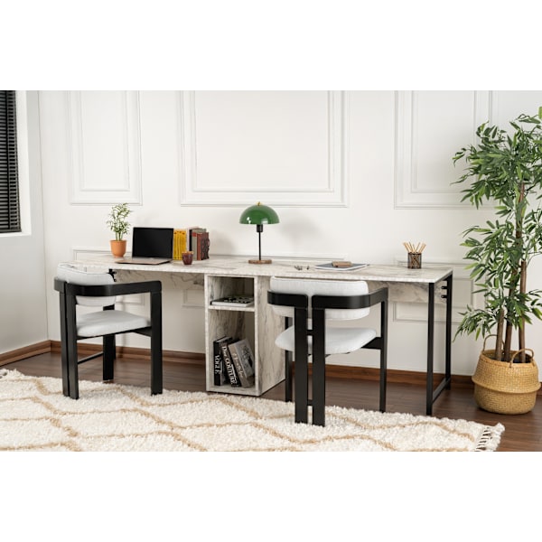 Study Desk Twin Study Desk - Freesia Marble, Sort