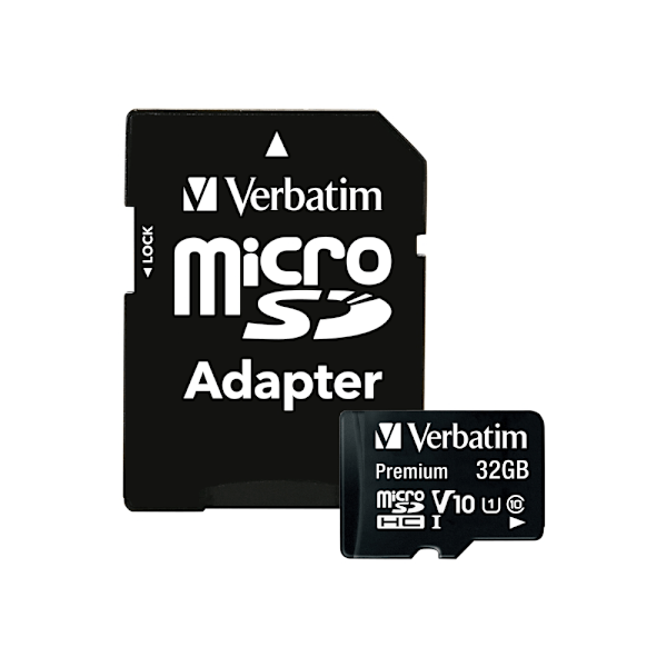 Verbatim MicroSDHC-kort 32 GB inkl. adapter (klass 10)