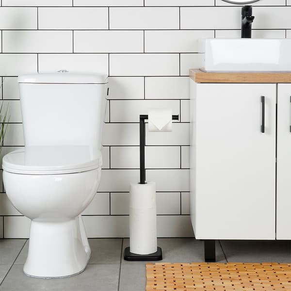 Toiletpapirholder, sort, 56 cm
