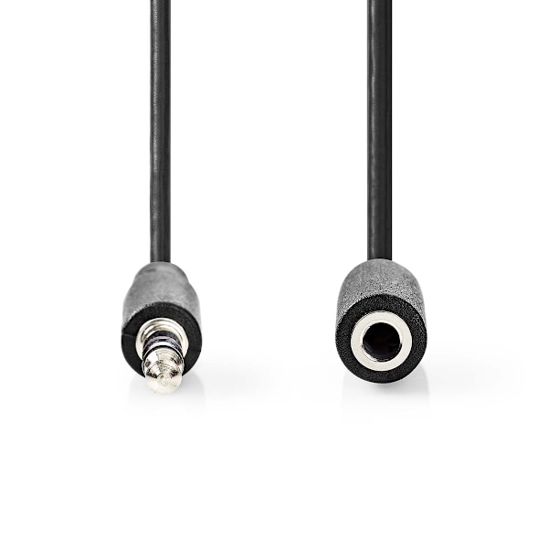 Stereoäänikaapeli | 3.5 mm uros | 3.5 mm naaras | Niklattu | 2.00 m | Pyöreä | Musta | Label