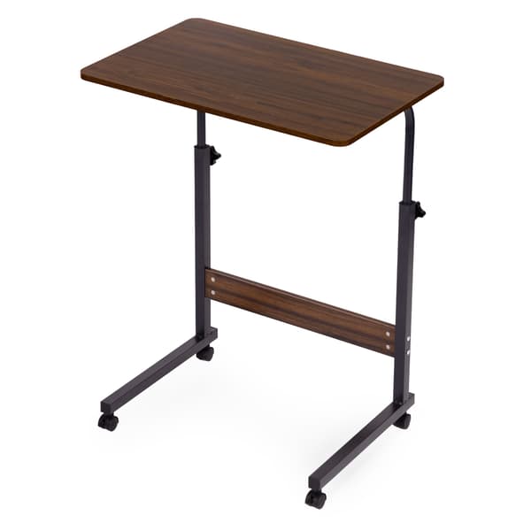 Mobilt laptopbord – justerbar höjd, MDF, hjul