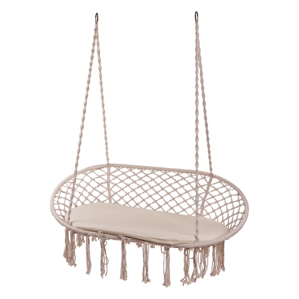 Dubbelt storkbo med tofsar beige