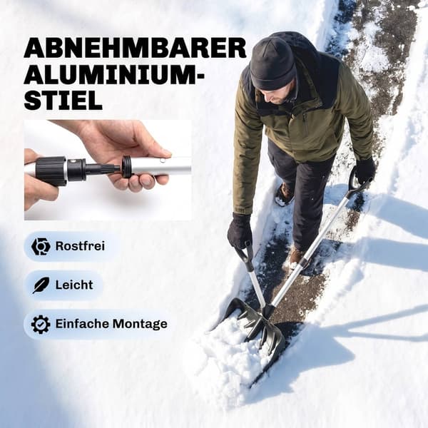 Ergonomisk snöskyffel med 45 cm brett plastblad