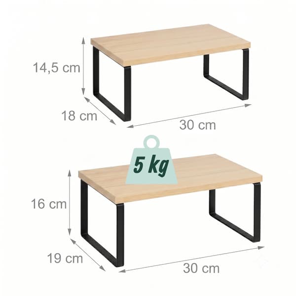 Svart kryddställ, set om 2 – justerbart MDF och järn