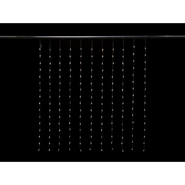 Cascade Light Led - 1,5 X 1,7 M - 176 valkoiset lamput - Läpinäkyvä johto - Modulaattori - 24 V