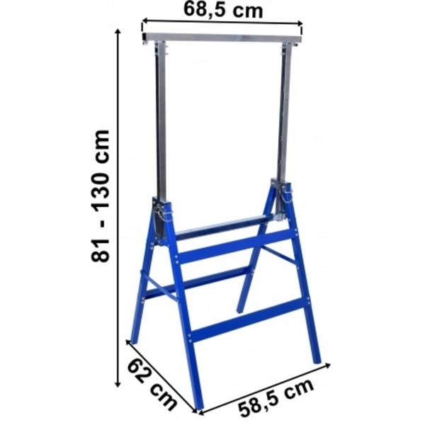 Justerbart værkstedsstativ, 130 cm, sæt med 2