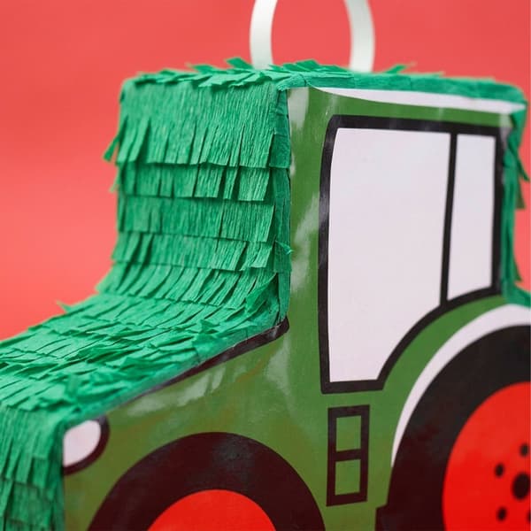 Traktor Piñata Sæt med Pind & Maske, Mørkegrøn