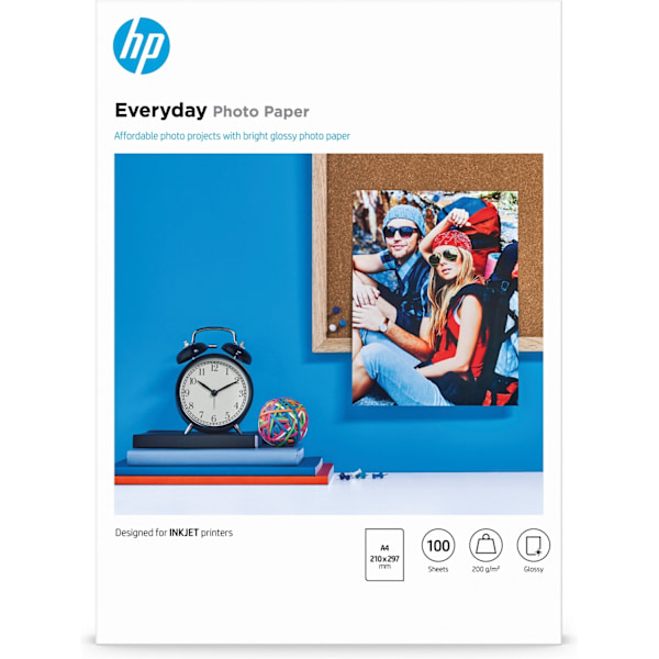 HP Everyday Glossy - fotopapir, A4, 100 ark
