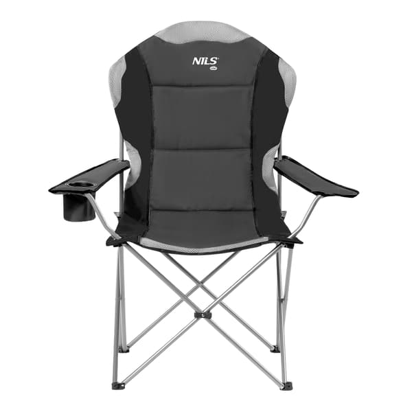 Mørkegrå campingstol, bærbar og foldbar