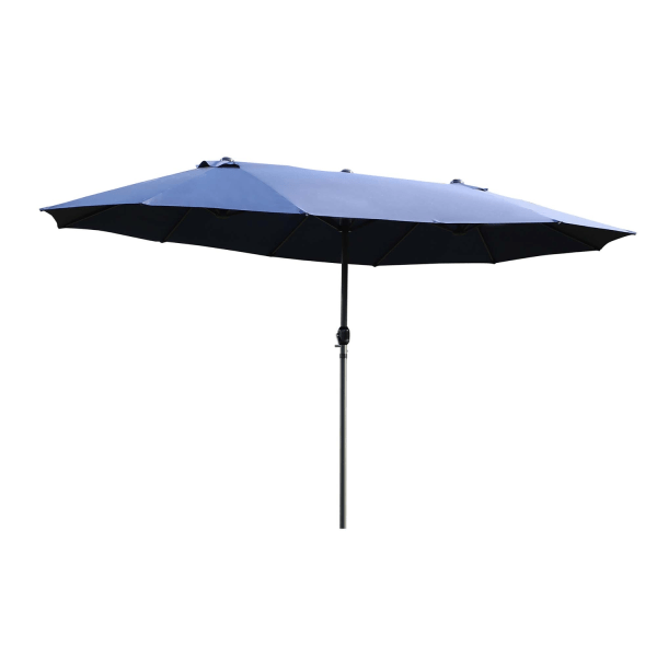 Parasol Garden Sateenvarjo Market Sateenvarjo Kaksinkertainen Päivänvarjo Patio Sateenvarjo Käsikammalla Sininen Ovaali 460 X 270 X 240 Cm