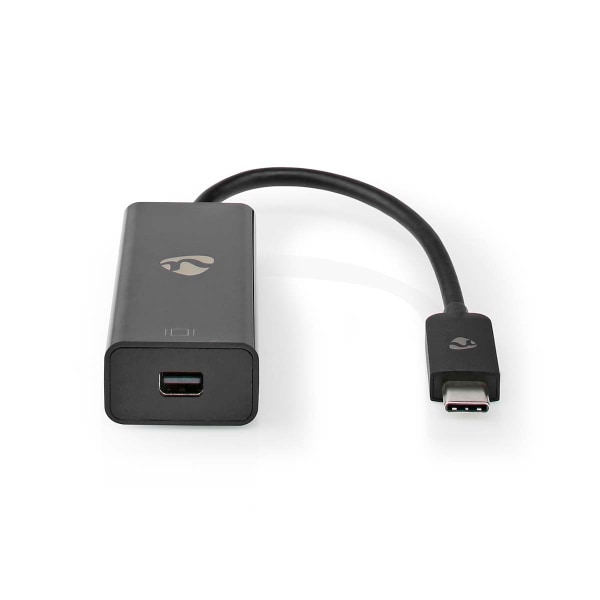 USB-C™ Sovitin | USB 3.2 Gen 1 | USB-C™ Uros | Mini DisplayPort Naaras | 8K@60Hz | 0.20 m | Pyöreä | Niklattu | PVC | Musta | Muovipussi