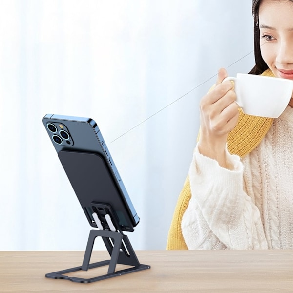 Sammenklappeligt stativ til telefon, smartphone, tablet, grå