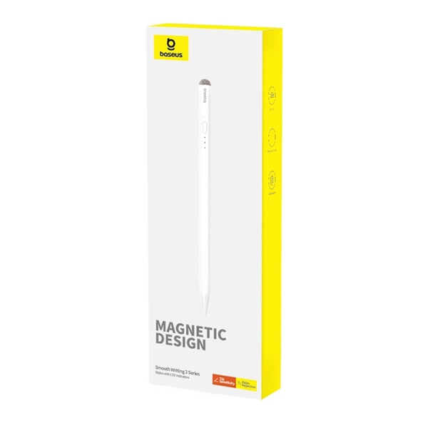 Stylus-penna för iPad med aktiv utbytbar spets Smooth Writing 2 med USB-C-kabel, vit
