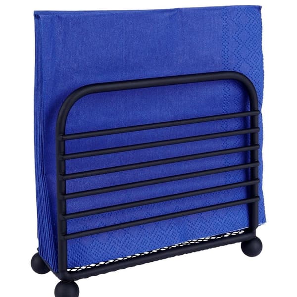 Elegant servietholder i sort metal