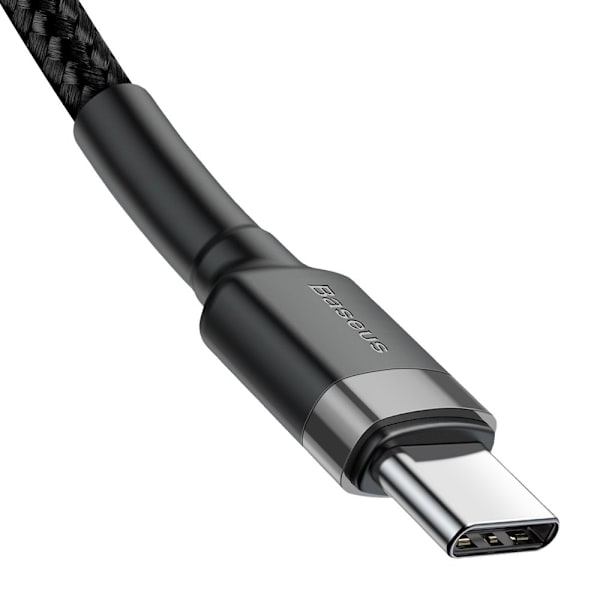 Holdbart flettet kabel USB-C til USB-C QC3 2m - sort og grå