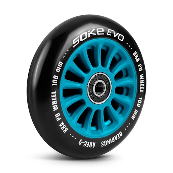 Blåa hjul till sparkcykel 100 mm, 2-pack