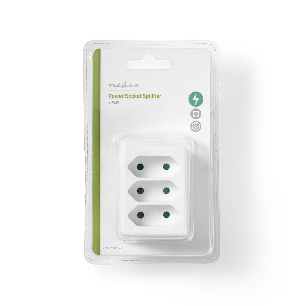 Virtapistoke Jakaja | Tyyppi F (CEE 7/7) | 250 V AC 50 Hz | France / Tyyppi C (CEE 7/16) | 250 V AC 50/60 Hz | 2.5 A | 1700 W | Valkoinen