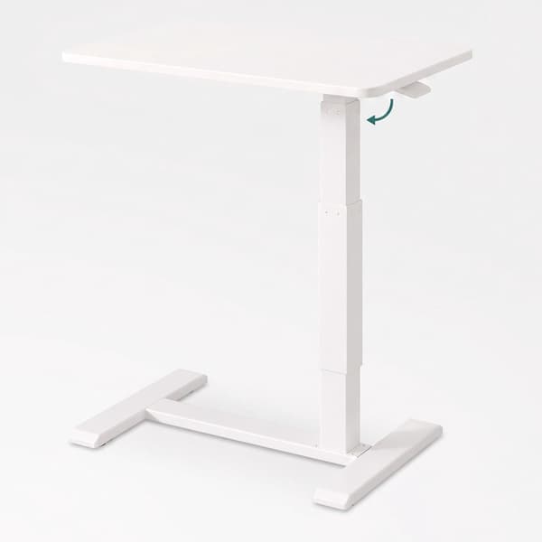Ställbart ståbord med hjul – Vitt, 60×40 cm