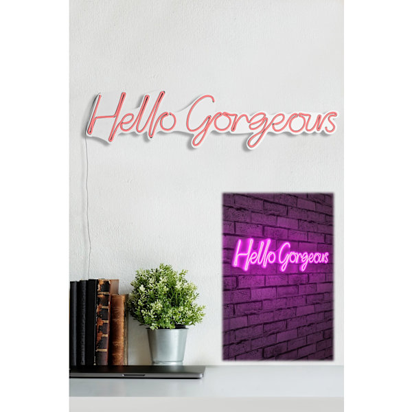 Dekorativ Plast Led-belysning Hello Gorgeous - Rosa