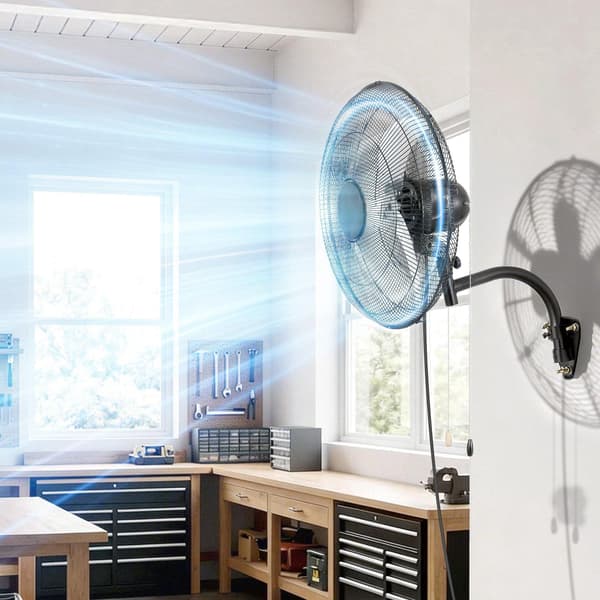 Vægmonteret ventilator 500 mm, oscillerende, 3 hastigheder, 2550 CFM