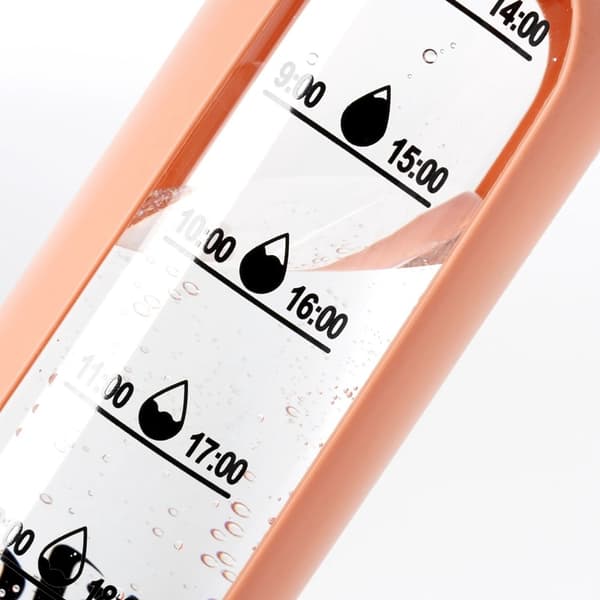 Glasvattenflaska med bambulock, silikonhylsa, 600 ml