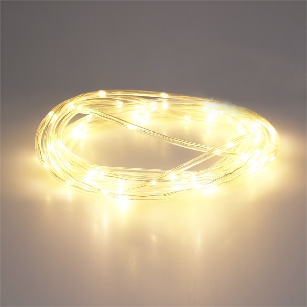 Ljusslinga 7,5m, 100 LED, transparent kabel, inne/ute