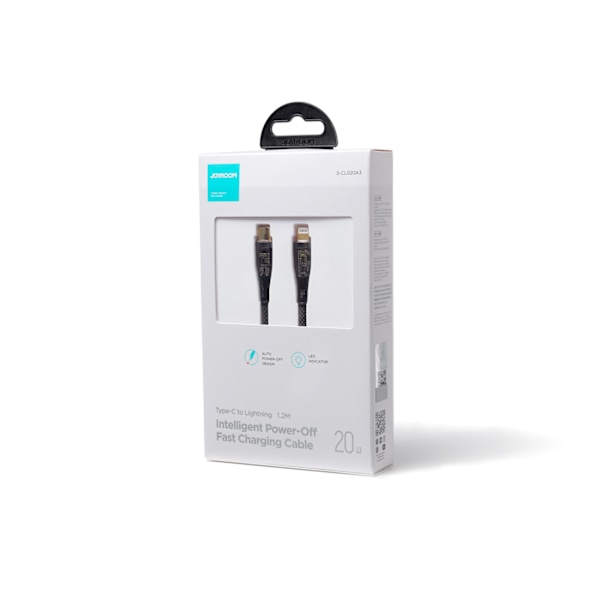 Kaapeli älykytkimellä USB-C - iPhone Lightning 1,2m - musta