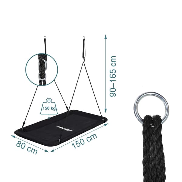 Rektangulär gunga, 150 kg kapacitet, XXL-storlek