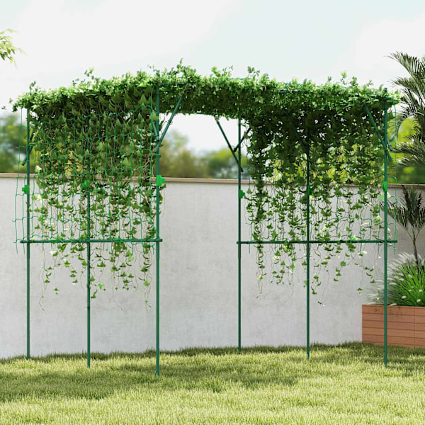 Trellis lavet af rustfrit stål espalier med trekantet støttedesign 223x223x223 cm rosenbue til klatreplanter haveespalier til stueplanter plante espal