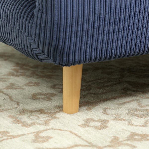 2-i-1 sovesofa, stoleseng, justerbar foldemadras, gæsteseng i fløjlsbukslook, til soveværelse, stue, blå, 82 x 89 x 83 cm Aosom