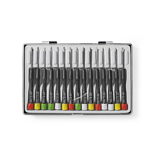 Tarkkuusruuvimeisselisarja 4x litteä, 3x risti, 4x torx, 4x kuusikulmio
