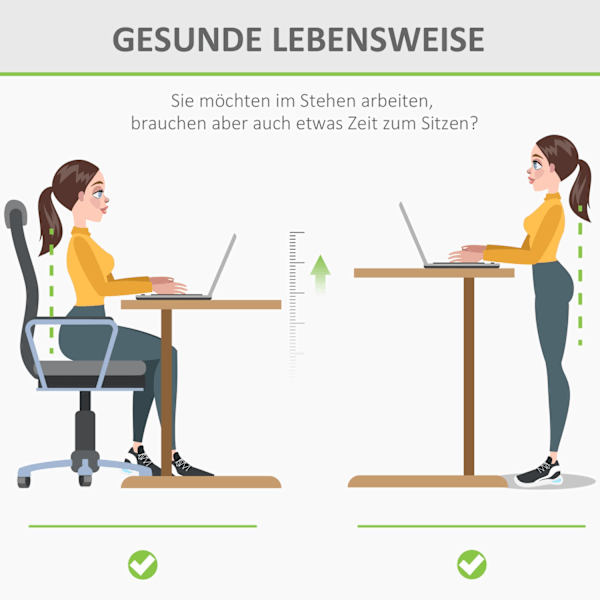 Computer Desk Sähköpöytä, Seisomapöytä, Korkeussäädettävä, Pöydän Runko Moottorilla, Metalli, Luonnollinen+Valkoinen