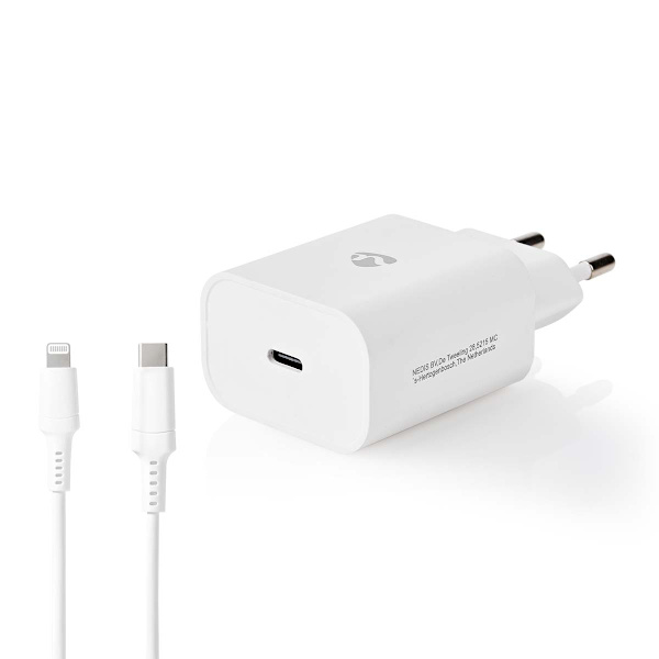 Seinälaturi | 20 W | Pikalataus-toiminto | 1.67 A / 2.22 A / 3.0 A | Lähtöliitäntöjen määrä: 1 | USB-C™ | Lightning 8-Pin (irrallinen) Kaapeli | 1.00