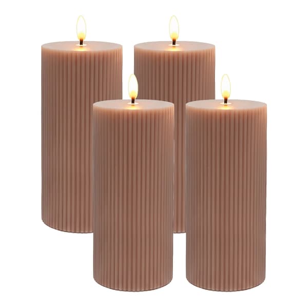 LED-lys sæt med 4, ægte voks, 18 cm