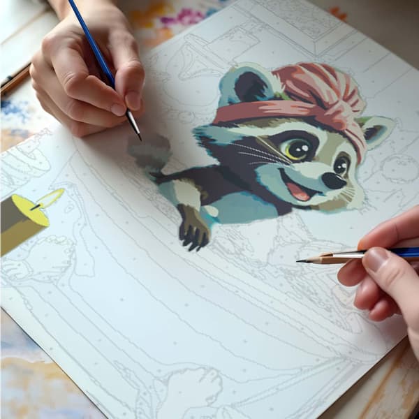 Mal efter tal-sæt 40x50 cm – Raccoon Design