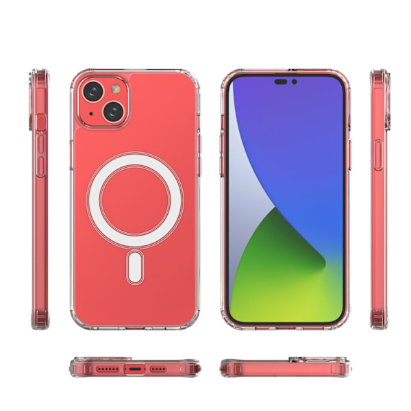 Flexibelt gelfodral för iPhone 15 Plus magnetiskt med MagSafe transparent