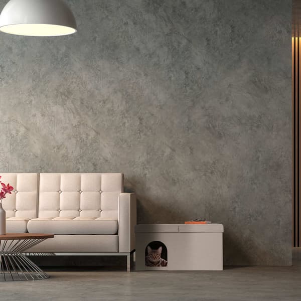 Kattskinn i beige med lock