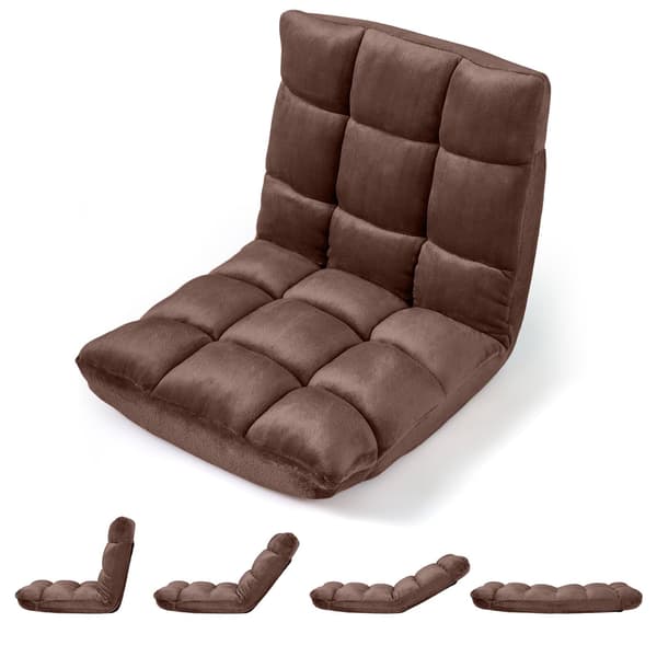 Justerbar klappestol, brun koralfleece