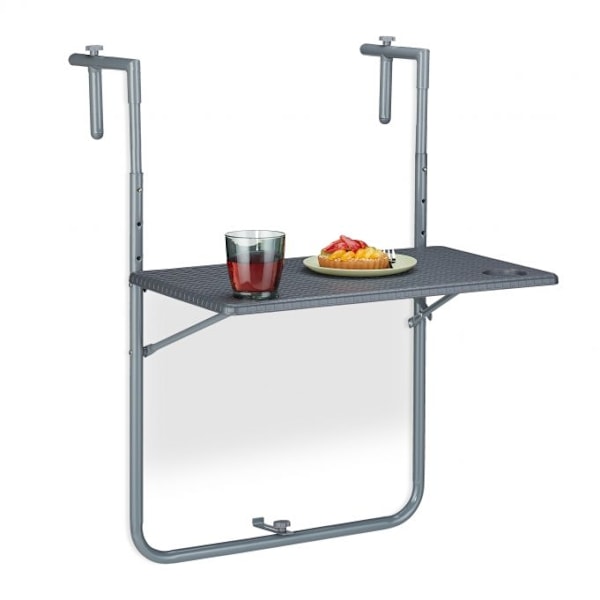 Grå Balkong Hängande Bord Fällbart