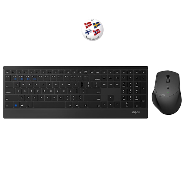 RAPOO Tangentbord/Mösset 9500M Wireless Multi-Mode Svart