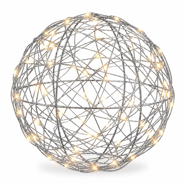 20 cm hopeinen LED-koristevalopallo