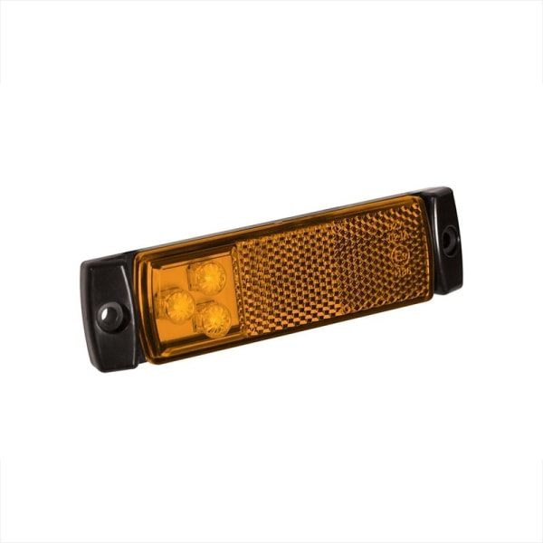 Sidomarkeringslampa 12/24V bärnsten 126x30mm LED