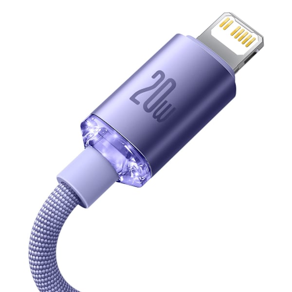 Kabel för snabbladdning och dataöverföring USB-C Iphone Lightning 20W 1,2m lila