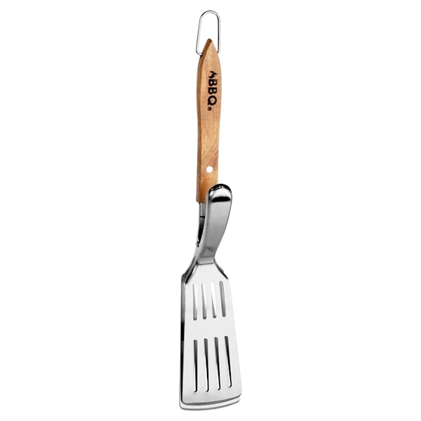 Grillspatel og tang 2i1 stål 40 cm