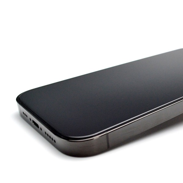 9H karkaistu lasinäyttö iPhone 15 Pro Premium Glassille asennuskehyksellä, musta