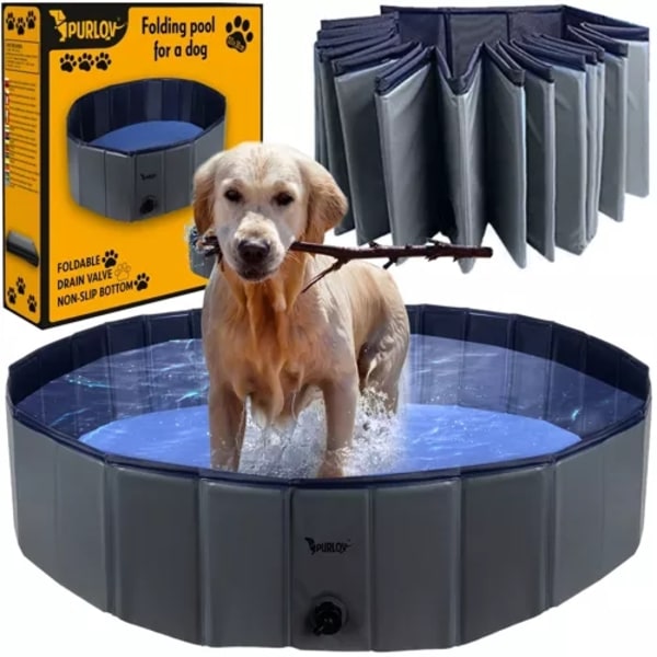 Hopfällbar pool/hund lekhage 120x30 Purlov 23831