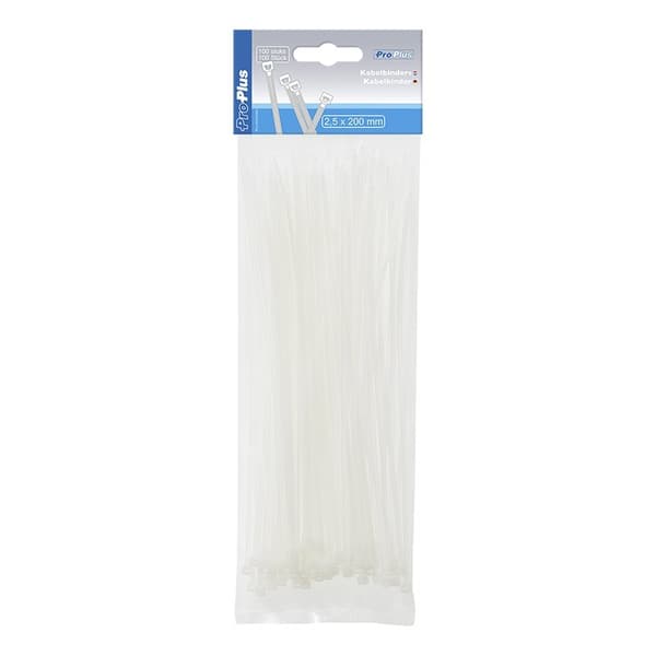 Buntband 200x2,5mm 100 st vit