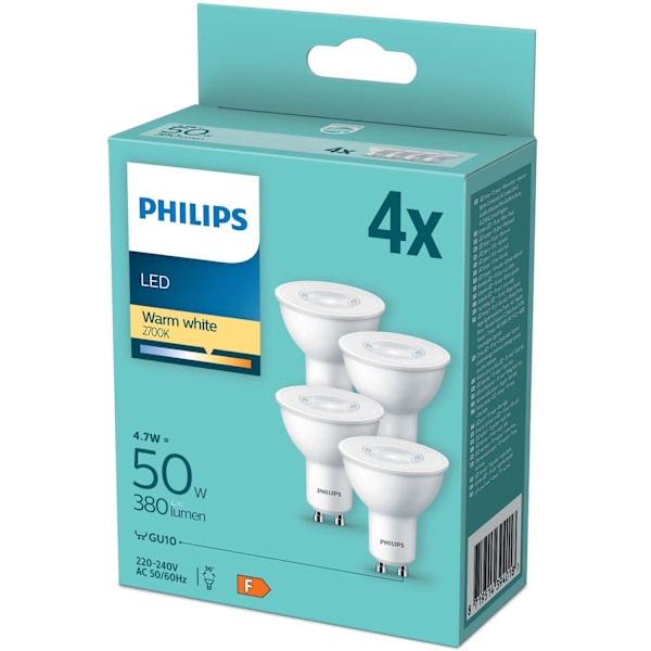 4-pak LED GU10 4,6W (50W) 380lm