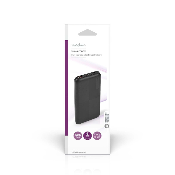 Virtapankki | 10000 mAh | 1.5 / 2.0 / 3.0 A | Lähtöliitäntöjen määrä: 2 | Lähtöliitäntä: 1x USB-A / 1x USB-C™ | Sisääntulon liitäntä: 1x Micro USB / 1